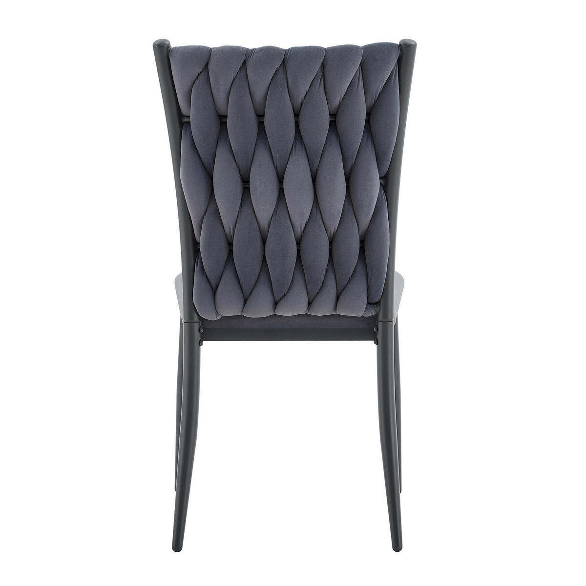 ESSZIMMERSTUHL mit hoher Rückenlehne Dark Grey Samt Metall - Dunkelgrau, Metall (45/94/58cm) - Meubliv