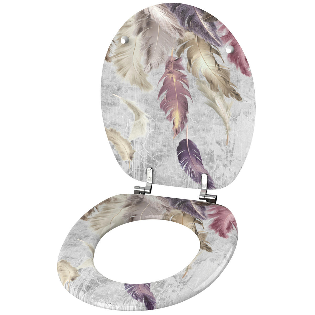 WC-SITZ Federn - Lila, Holzwerkstoff (38/6/47cm) - Sanilo