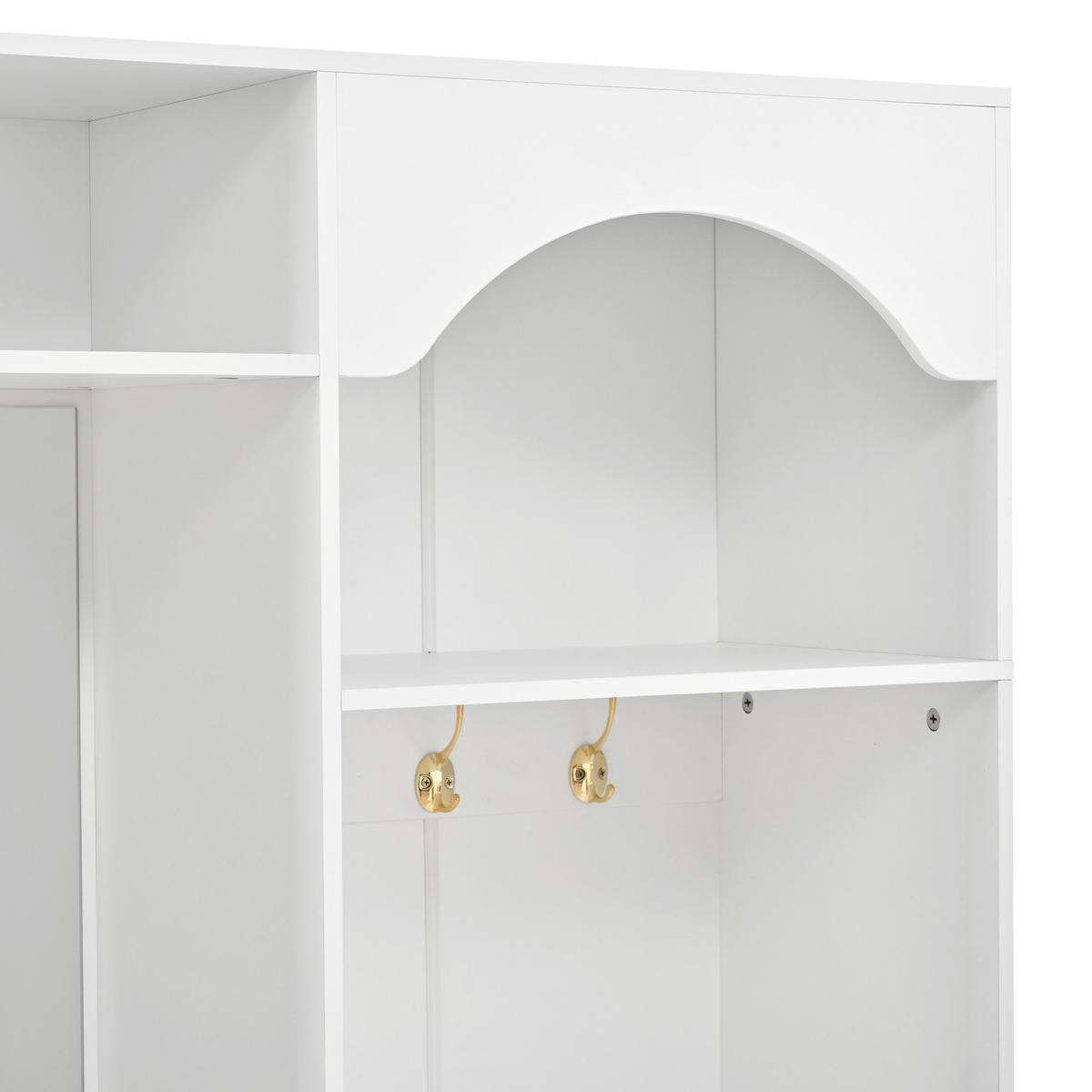 GARDEROBE-SET in Weiß Flurmöbel Set mit Spiegel und Sitzbank für Flur, B100/T35/H180cm - Weiß, Holzwerkstoff (100/180/35cm) - STILVORA
