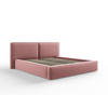 BETT mit Bettkasten und Kopfteil Jodie aus Samt rosa 180x200cm - Pink, Textil (180/200cm) - Micadoni