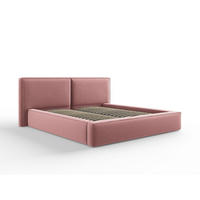 BETT mit Bettkasten und Kopfteil Jodie aus Samt rosa 180x200cm - Pink, Textil (180/200cm) - Micadoni