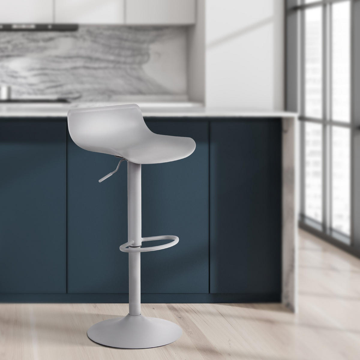 BARHOCKER Aveiro 69-94x43x44 cm grau - Grau, Kunststoff (43/69/44cm) - furnicato