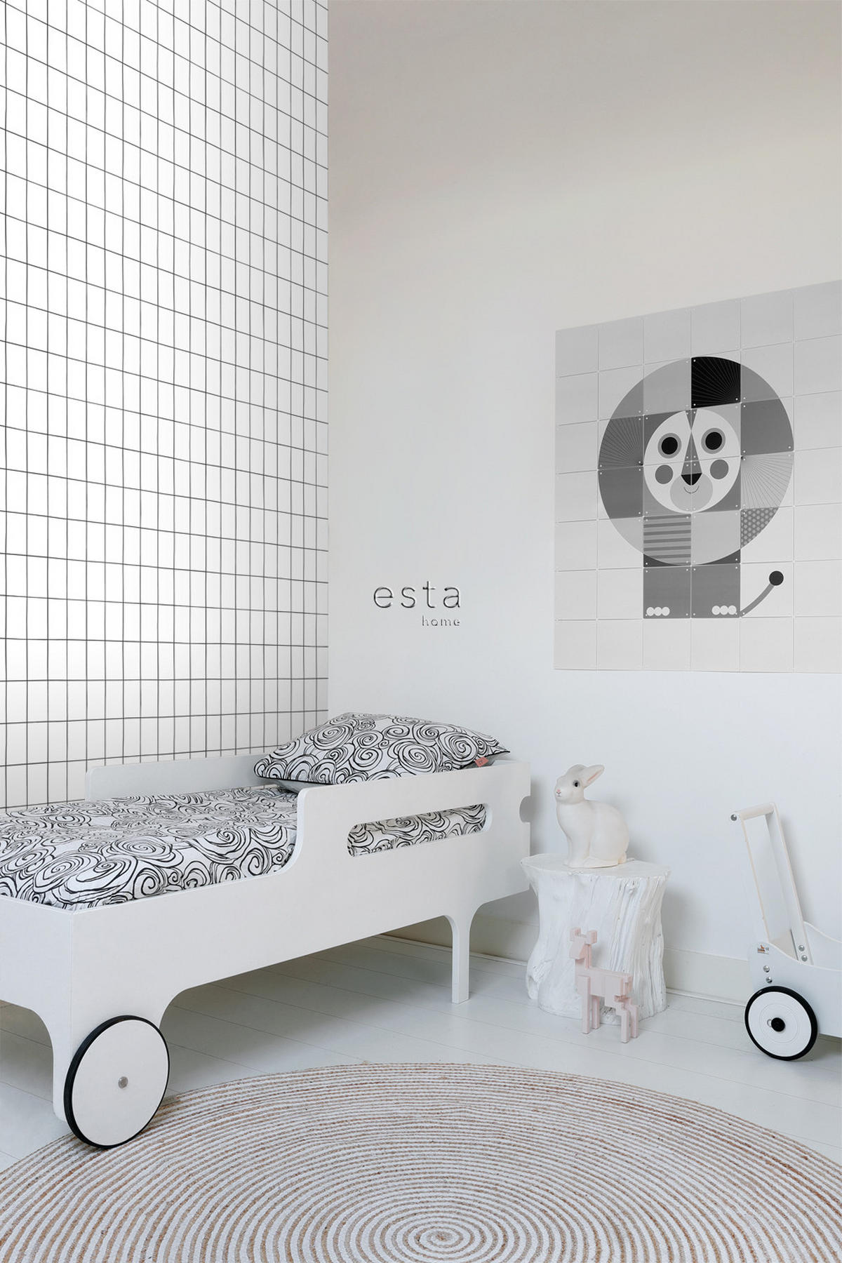 TAPETE kleine Fliesen 53 cm x 10.05 m - Schwarz, Papier (53/1000cm) - ESTAhome