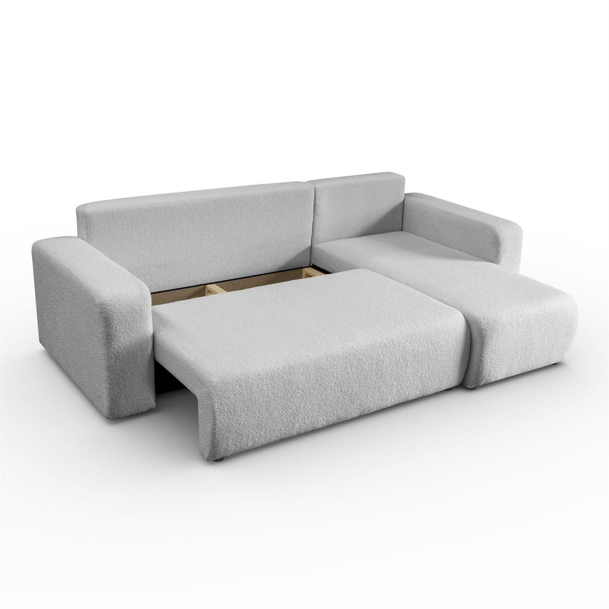 ECKSOFA VESPO L mit Schlaffunktion und Bettkasten - Grau, Textil (247/143cm) - Lookway