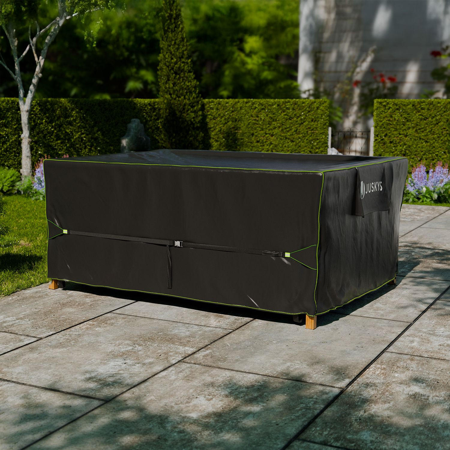 GARTENMÖBELABDECKUNG CoverSafe Pro schwarz - Schwarz, Kunststoff (162/100/242cm) - Juskys