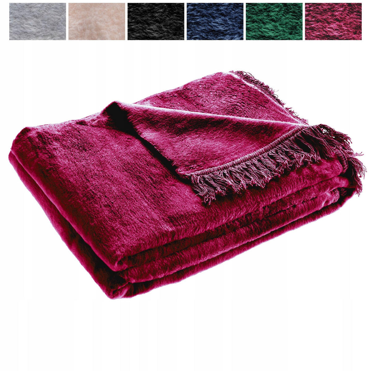 BETTDECKE, 2 x 1.5 m, Rot - Rot, Textil (150/200cm) - KADAX