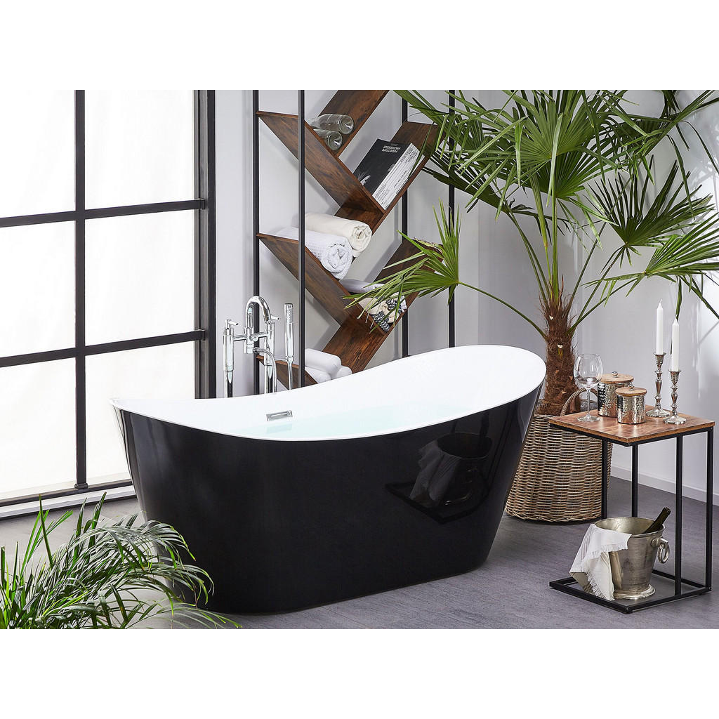 Thumbnail - Beliani Badewanne, Schwarz, Kunststoff, Oval, 75x72x150 cm, Badezimmer,,Badewannen