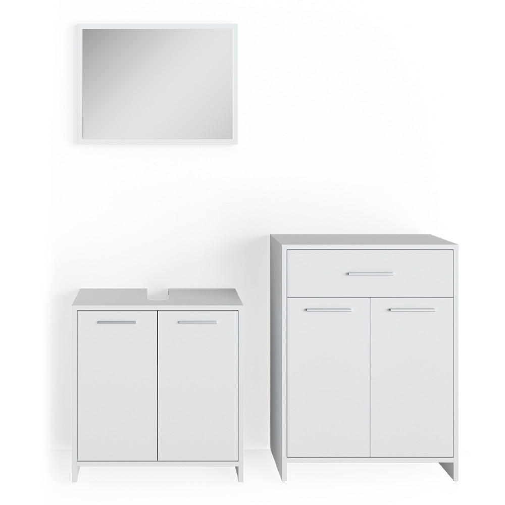 SADA NÁBYTKU DO KOUPELNY Kiko Bílá - bílá, kompozitní dřevo (58/60/33cm) - Vicco