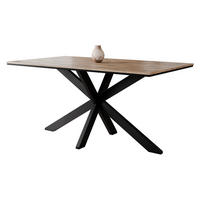 ESSTISCH Wero - Eiche Wotan/Schwarz, Holzwerkstoff/Metall (90/160/74cm) - MIRJAN24