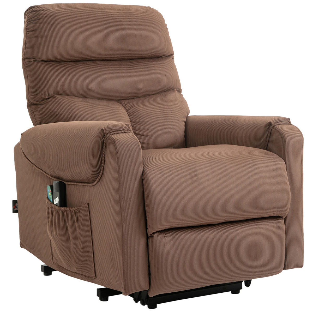 MASSAGESESSEL DE-06398 Mit Aufstehilfe, elektrisch, Massage & Wärme, 150° neigbar Braun - Braun, Textil/Metall (83/110/93cm) - ComfortXL