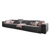 RIESENSOFA SAMU Grau Webstoff - Schwarz/Grau, Textil (418/72/106cm) - KAWOLA