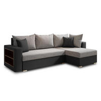 ECKSOFA Lord, Seite: Rechts - Schwarz/Grau, Holz/Textil (238/141cm) - Sofnet