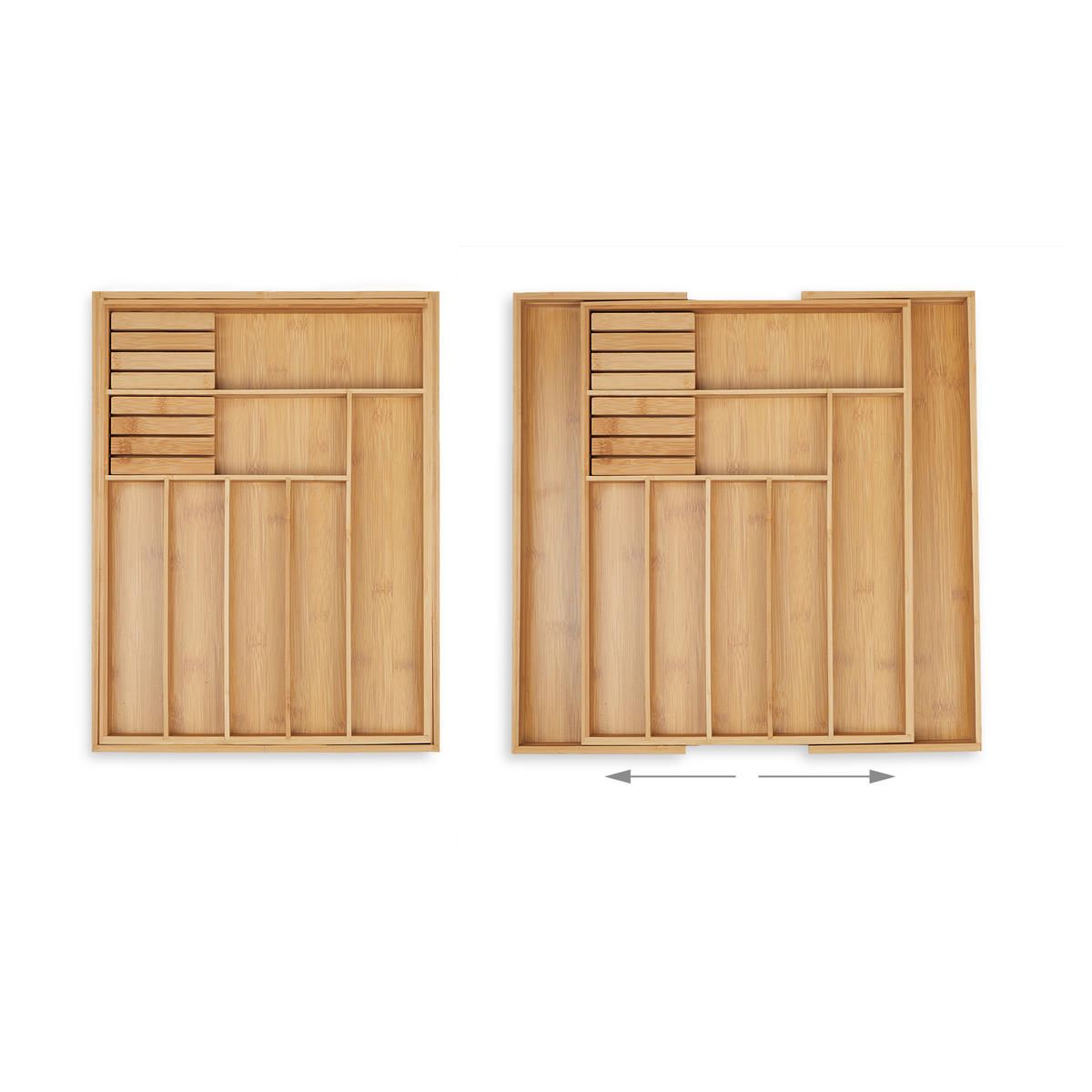 BESTECKKASTEN - Hellbraun, Holz/Holzwerkstoff (45/5.5/44.5cm) - Relaxdays