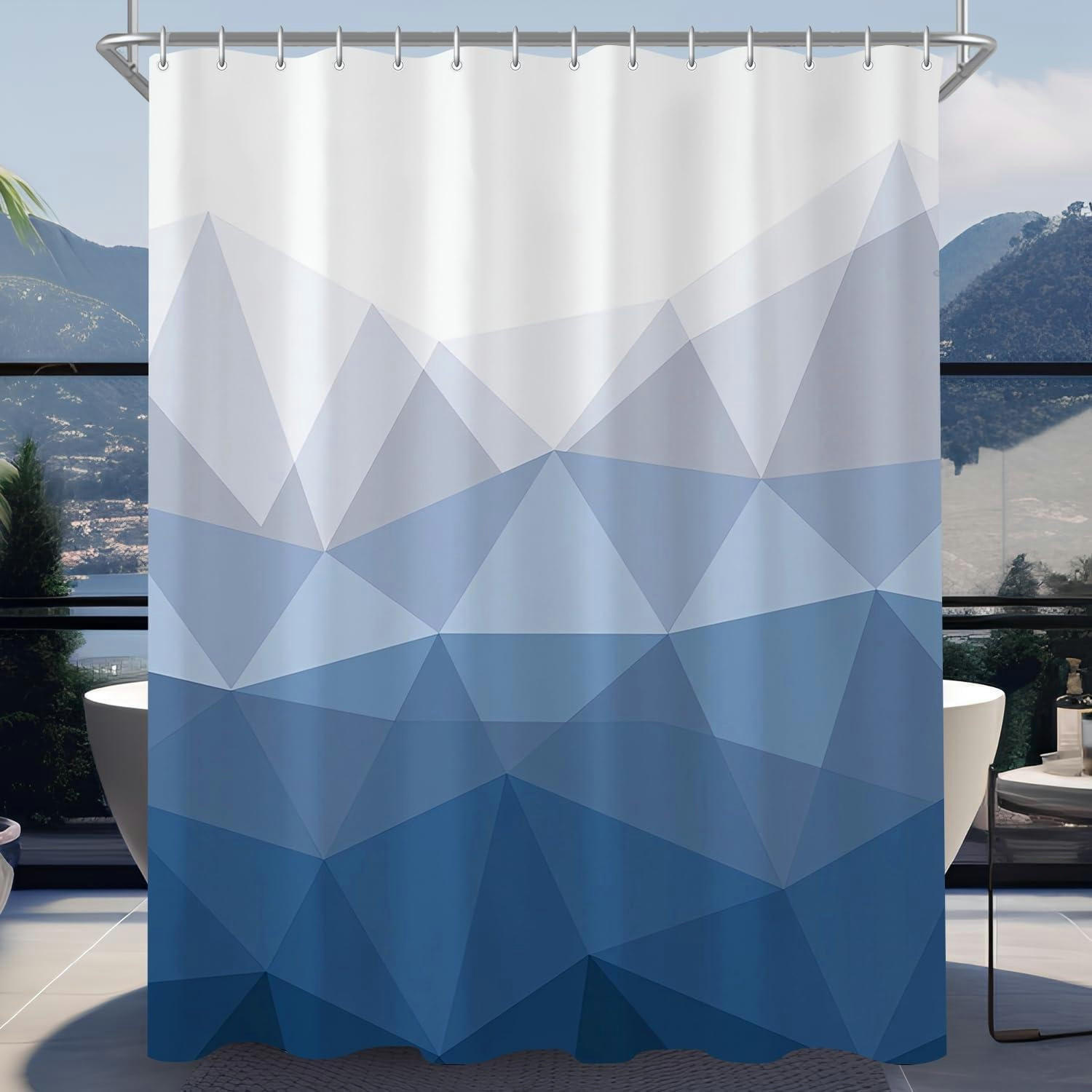 DUSCHVORHANG Geometrischer Verlauf 200 x 200 cm - Multicolor, Textil (200/200cm)