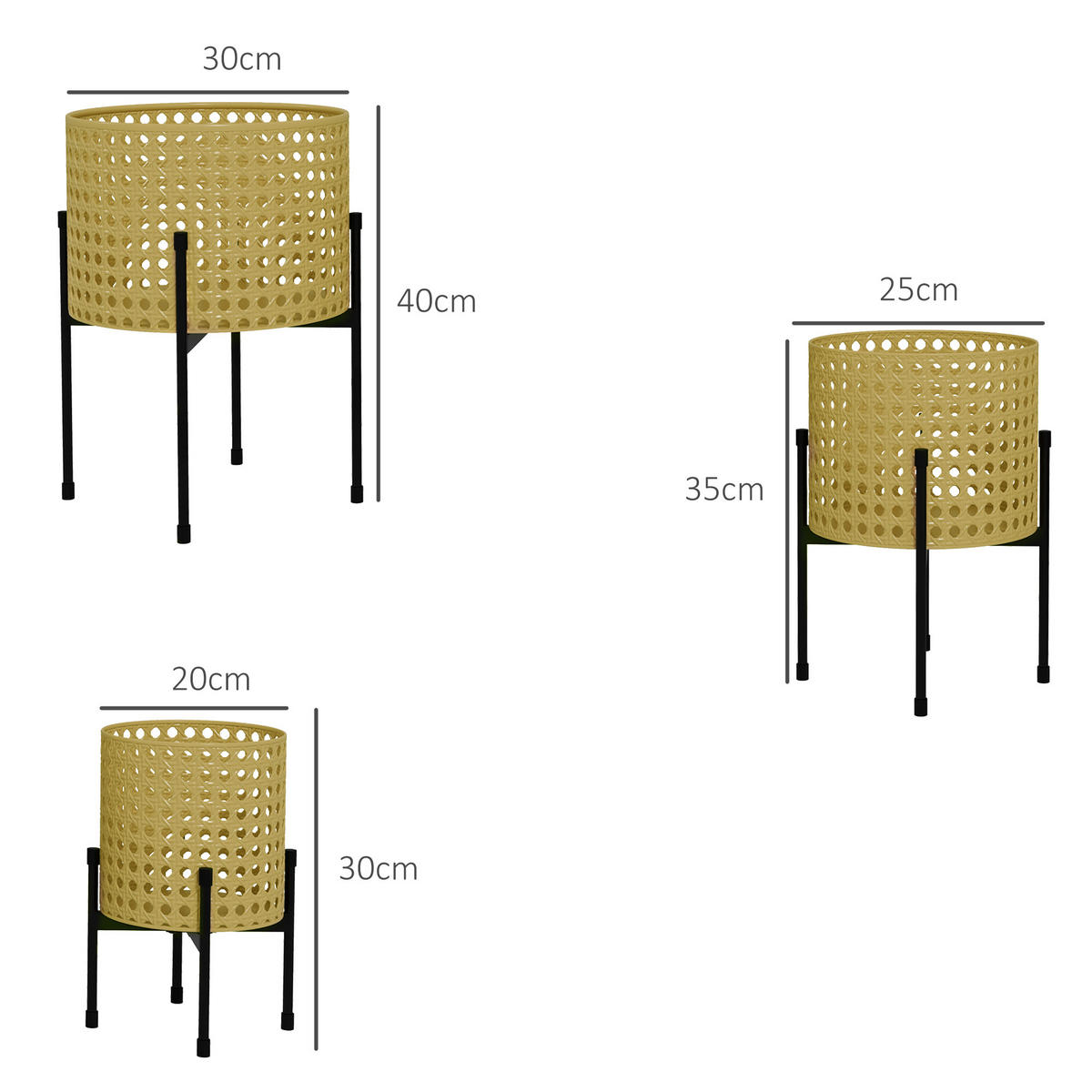 PFLANZENSTÄNDER , Stahl, Gold - Goldfarben, Metall (40cm) - Outsunny