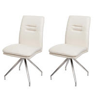 ESSZIMMERSTUHL Cremeweiß 2er-Set - Beige/Weiß, Textil (47/90/60cm) - MCW