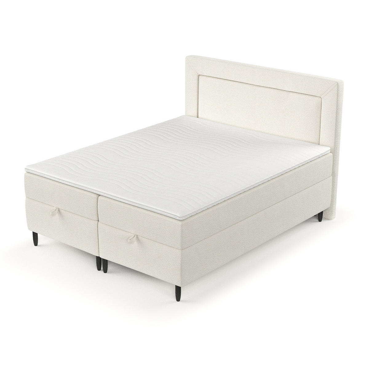 BOXBETT Nea Weiß 140/200 cm - Schwarz/Weiß, Holz/Holzwerkstoff (140/200cm) - Maison de Reve