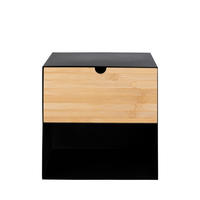 WAND-NACHTISCH aus Metall - SEMATURA - Schwarz - Schwarz, Metall (30/30/25cm) - Drawer