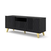 TV LOWBOARD Schwarz 145/62/42 - Schwarz, Holzwerkstoff (145/62/42cm) - RAUMHIRSCH FURNITURE