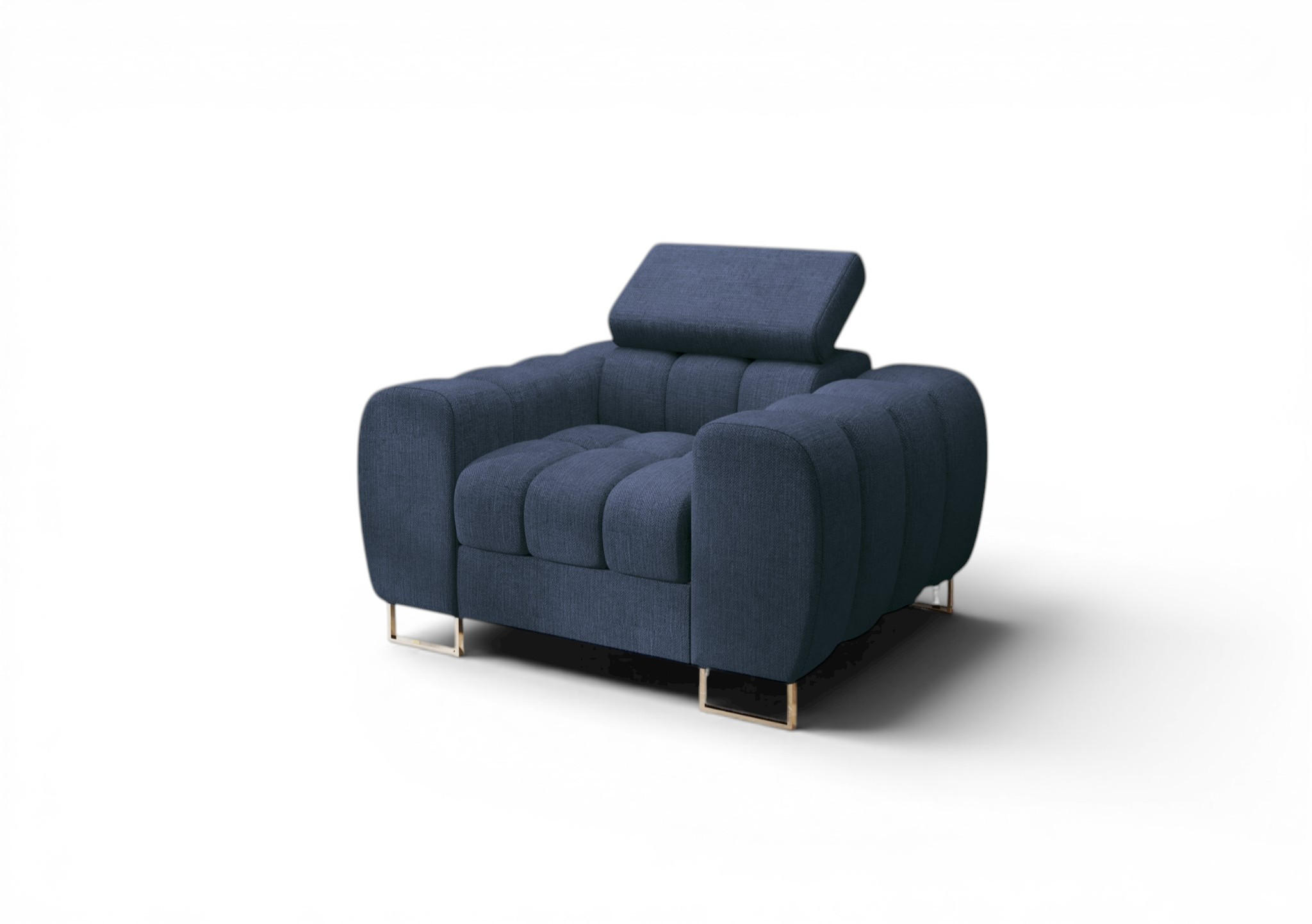 SESSEL Bastien In Stoff Moly - Blau, Holzwerkstoff/Textil (115/95/97cm) - Fun Möbel