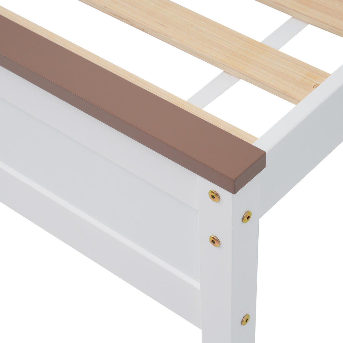 BETT 90/200 cm DE-04166, Kopf- und Fußteil und mit telfuß, in Weiß - Weiß, Holz/Holzwerkstoff (90/200cm) - ComfortXL