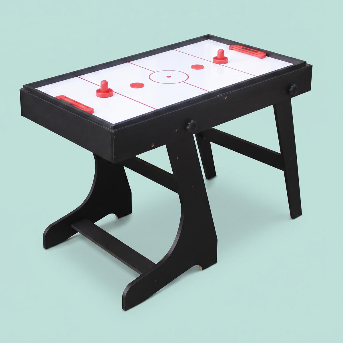 SPIELTISCH Schwarz 4-in-1 klappbar - Multicolor, Holzwerkstoff/Kunststoff (106.5/61cm) - Relaxdays