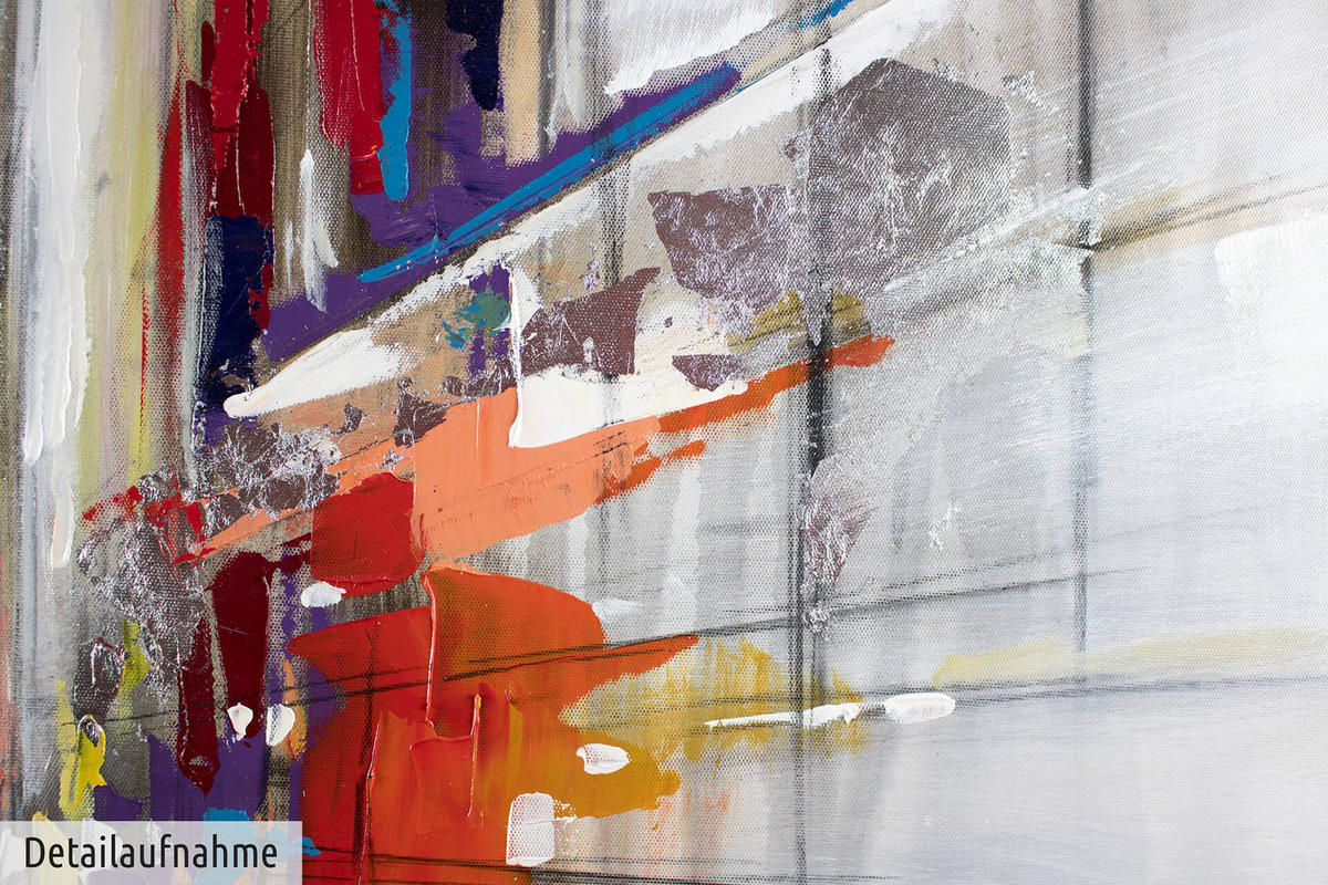 ÖLGEMÄLDE 80/80 cm - Silberfarben, Holz/Textil (80/80cm) - KUNSTLOFT