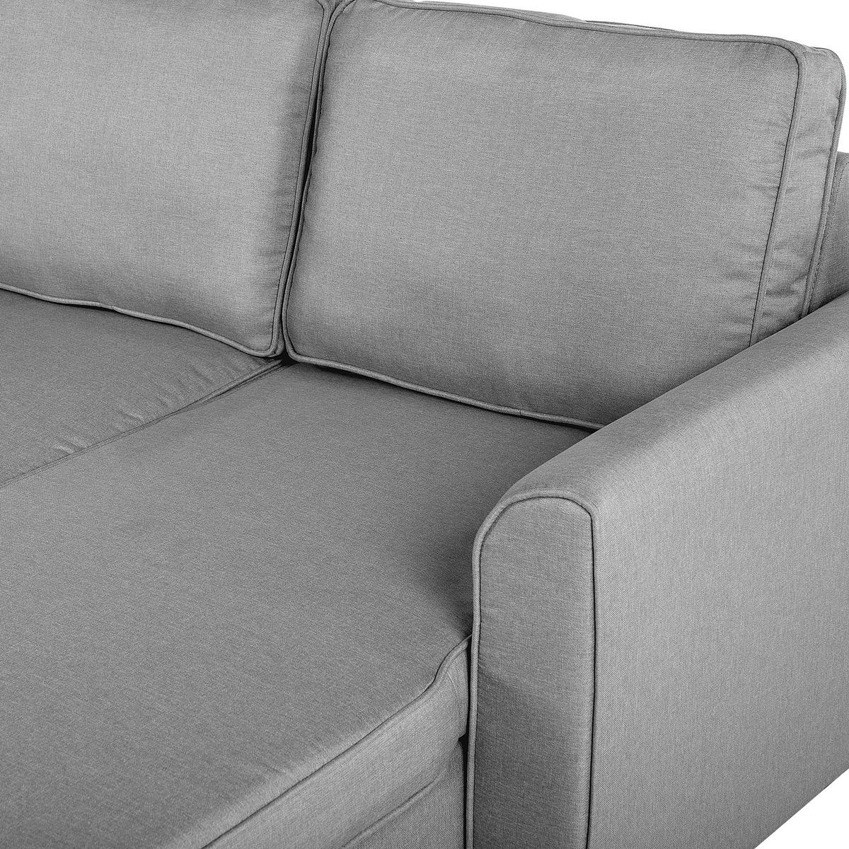 ECKSOFA Polsterbezug Hellgrau rechtsseitig Nesna - Hellgrau, Textil (228/145cm) - Beliani
