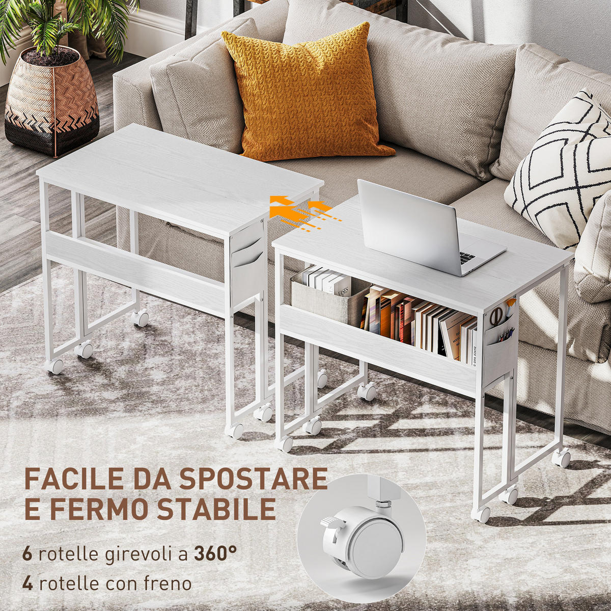 BÜROTISCH Weiß 1 Stück - Weiß, Holzwerkstoff (50/80/75cm) - GiPP