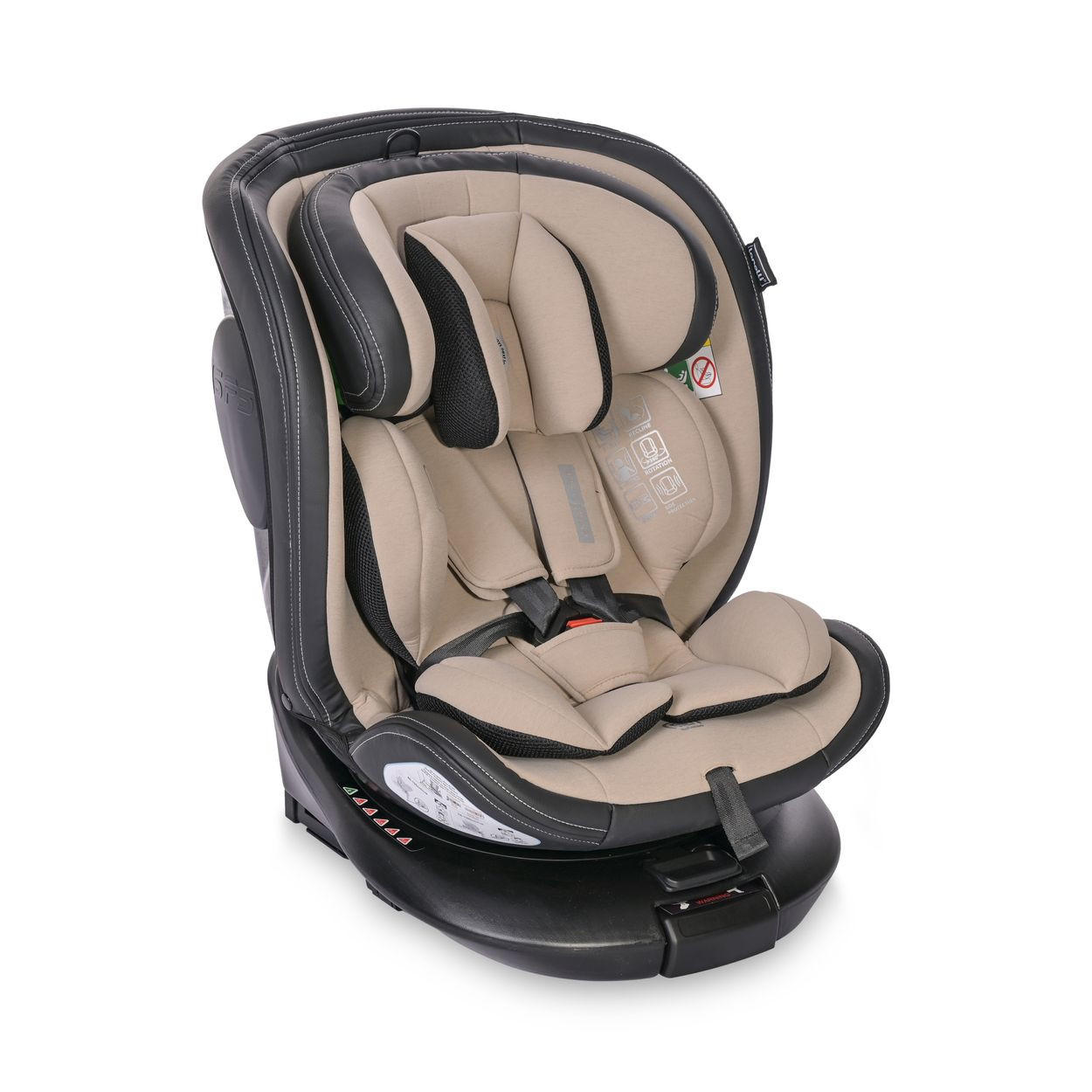 KINDERSITZ Estate i-Size beige (40-150cm) Isofix, Stützbein, Sitz 360° drehbar - Beige, Kunststoff (47/62/52cm) - Lorelli