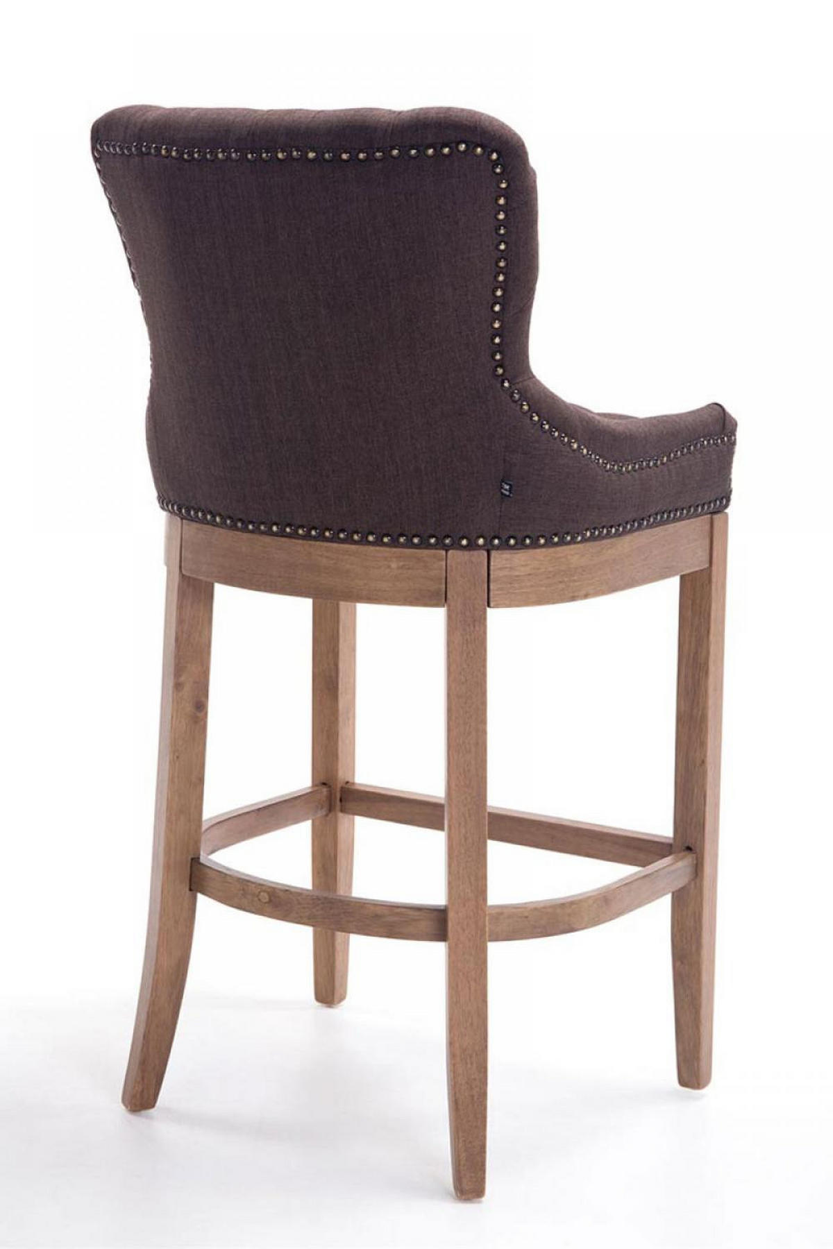 BARHOCKER 2er Set Stoff braun - Naturfarben/Braun, Holz/Textil (55/109/57cm) - CLP