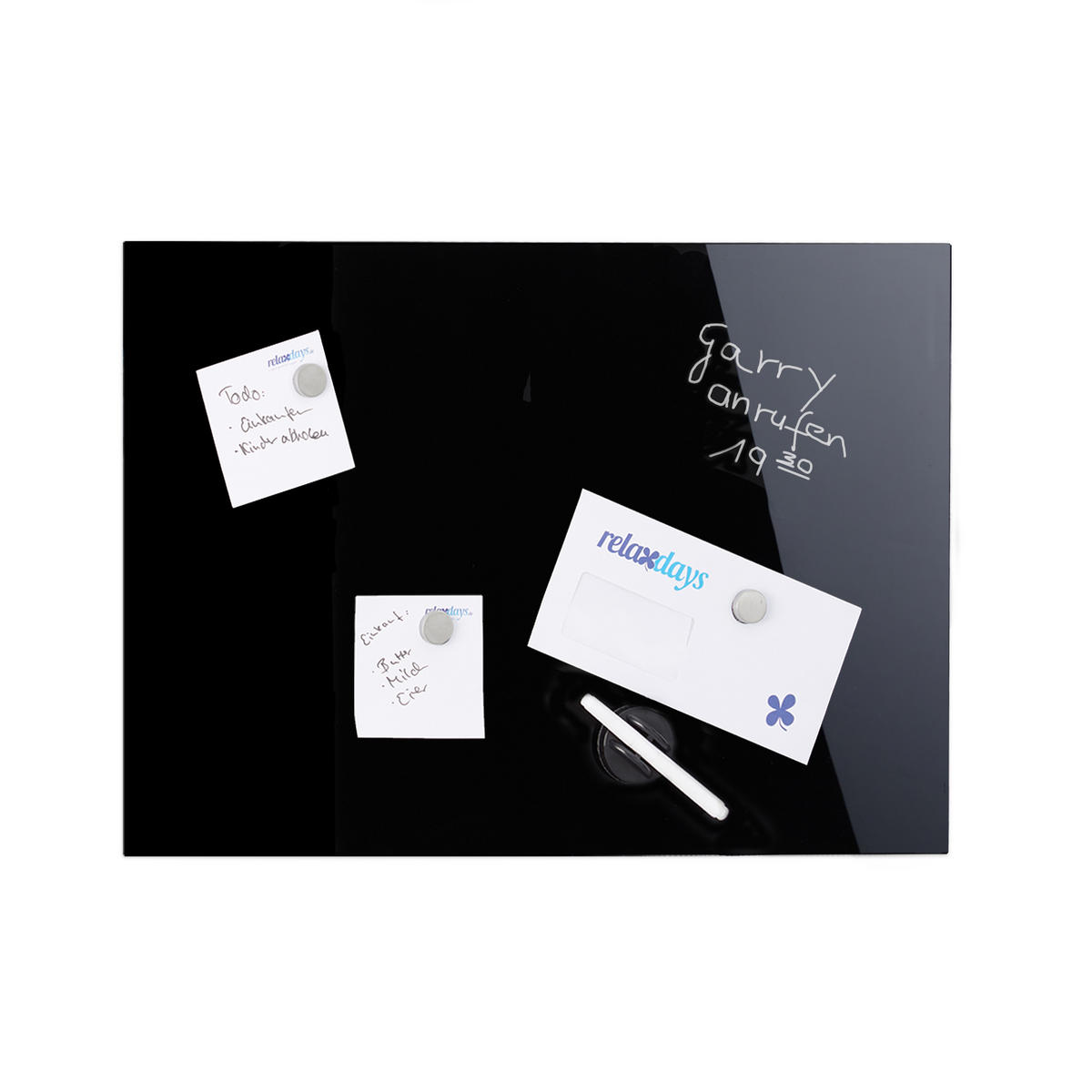 MAGNETTAFEL - Schwarz, Glas/Metall (100/60/0.4cm) - Relaxdays