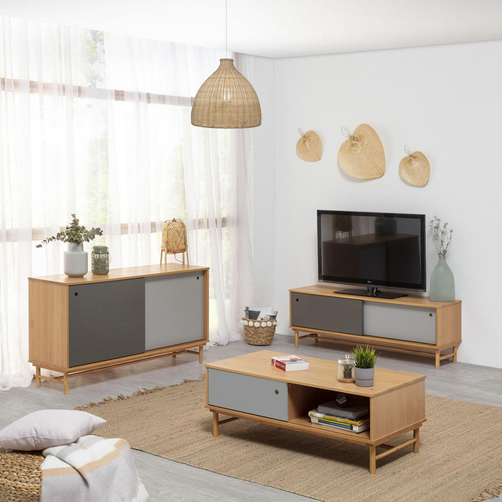 Thumbnail - VS Venta-stock Couchtisch, Honigeiche, Holz, 110x55x42 cm, Wohnzimmer, Wohnzimmertische, Couchtische