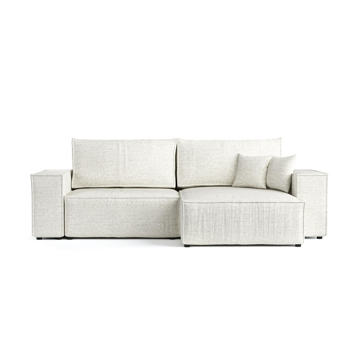 ROHOVÁ SEDAČKA CAVO, textil, Světle béžová - černá/béžová, dřevo/kompozitní dřevo (255/148cm) - AltaBeds