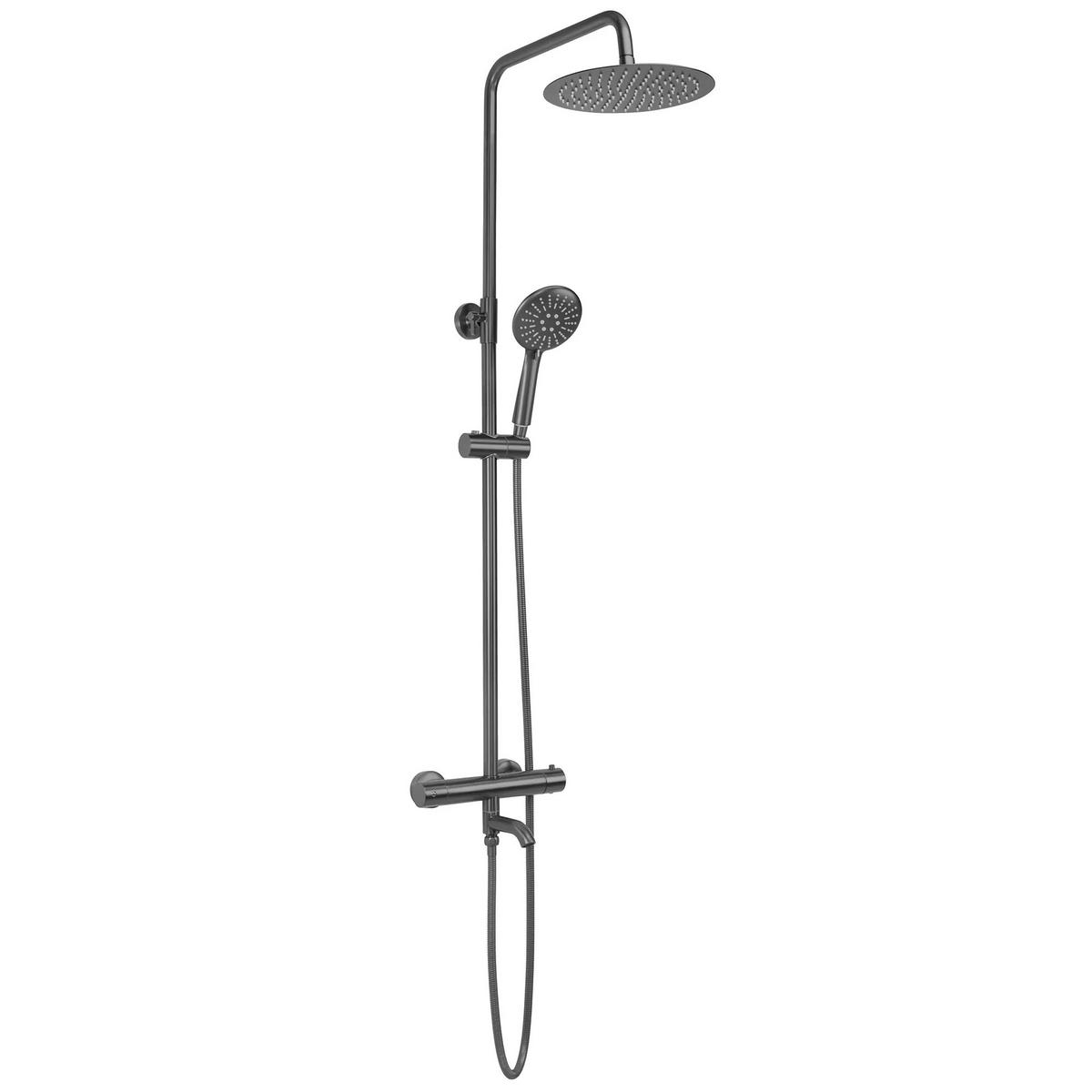 THERMOSTAT Duschset Rea Lungo Titan - Titanfarben, Metall (26.5/117/34.5cm) - REA
