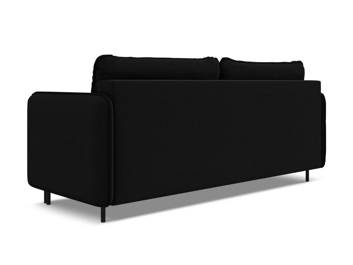 3-SITZER SOFA mit Schlaffunktion Samt Stoff Schwarz - Schwarz, Holz/Textil (226/90/92cm) - Makamii