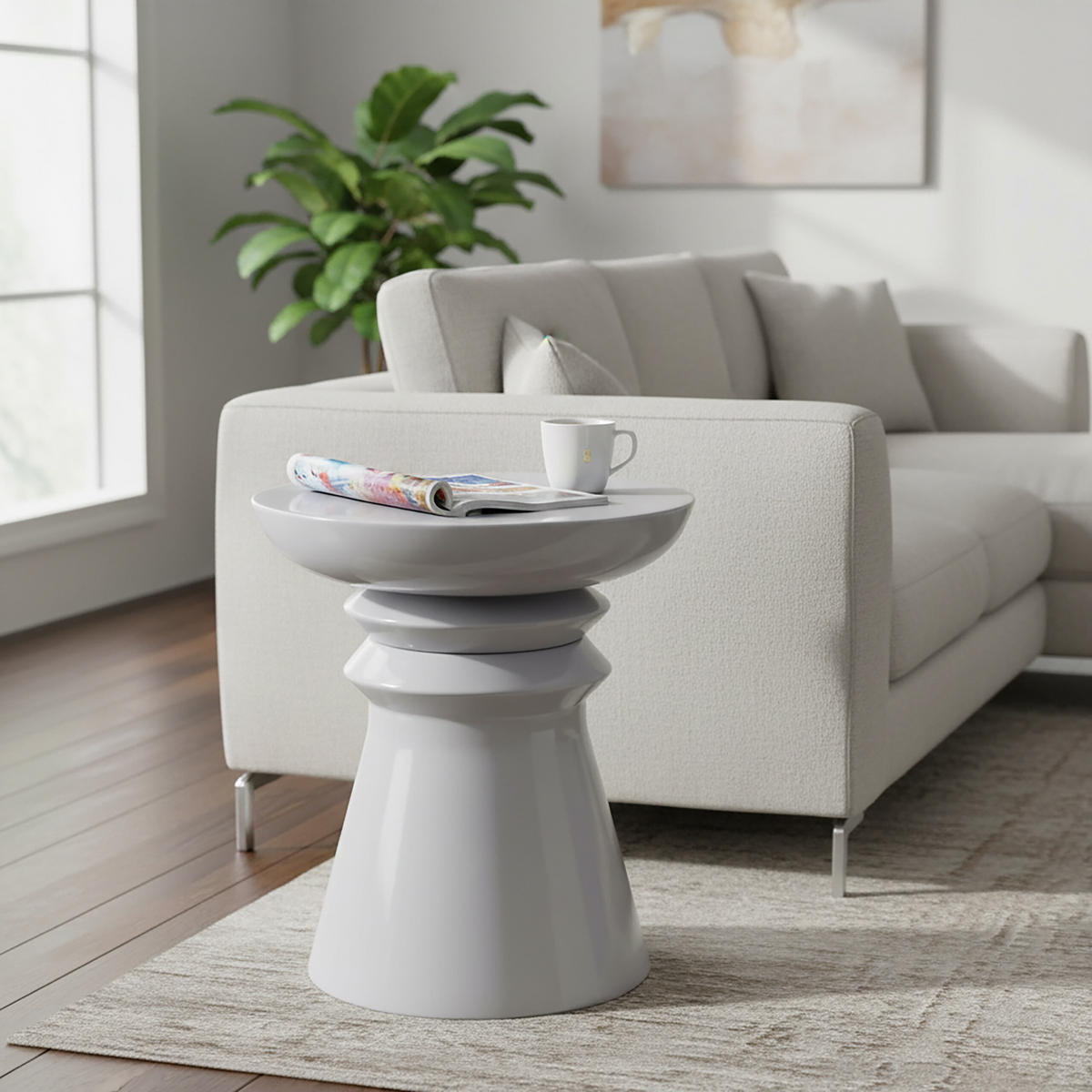 BEISTELLTISCH - Grau, Metall (38/38/45cm) - Relaxdays