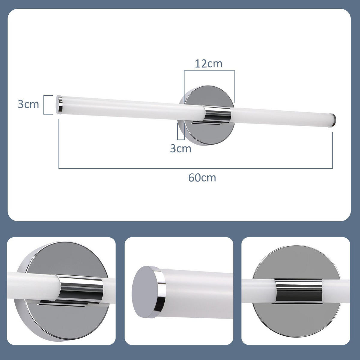 SPIEGELLEUCHTE ALBRUN II 60/12/6.6CM - Silberfarben, Metall (60/12/6.6cm) - Nettlife
