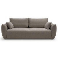 3-SITZER SCHLAFSOFA Zordo Chenille Hellbraun - Hellbraun/Schwarz, Kunststoff/Textil (238/91/102cm) - Selsey