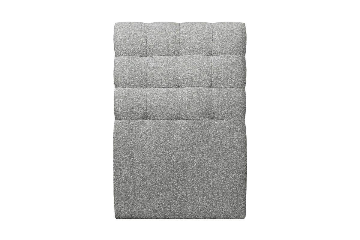 KOPFTEIL gepolstert - Gesteppt – grauer Bouclé-Stoff - 90 cm - Beige/Grau, Karton/Holz (90/120/10cm) - Sommeil de Plomb