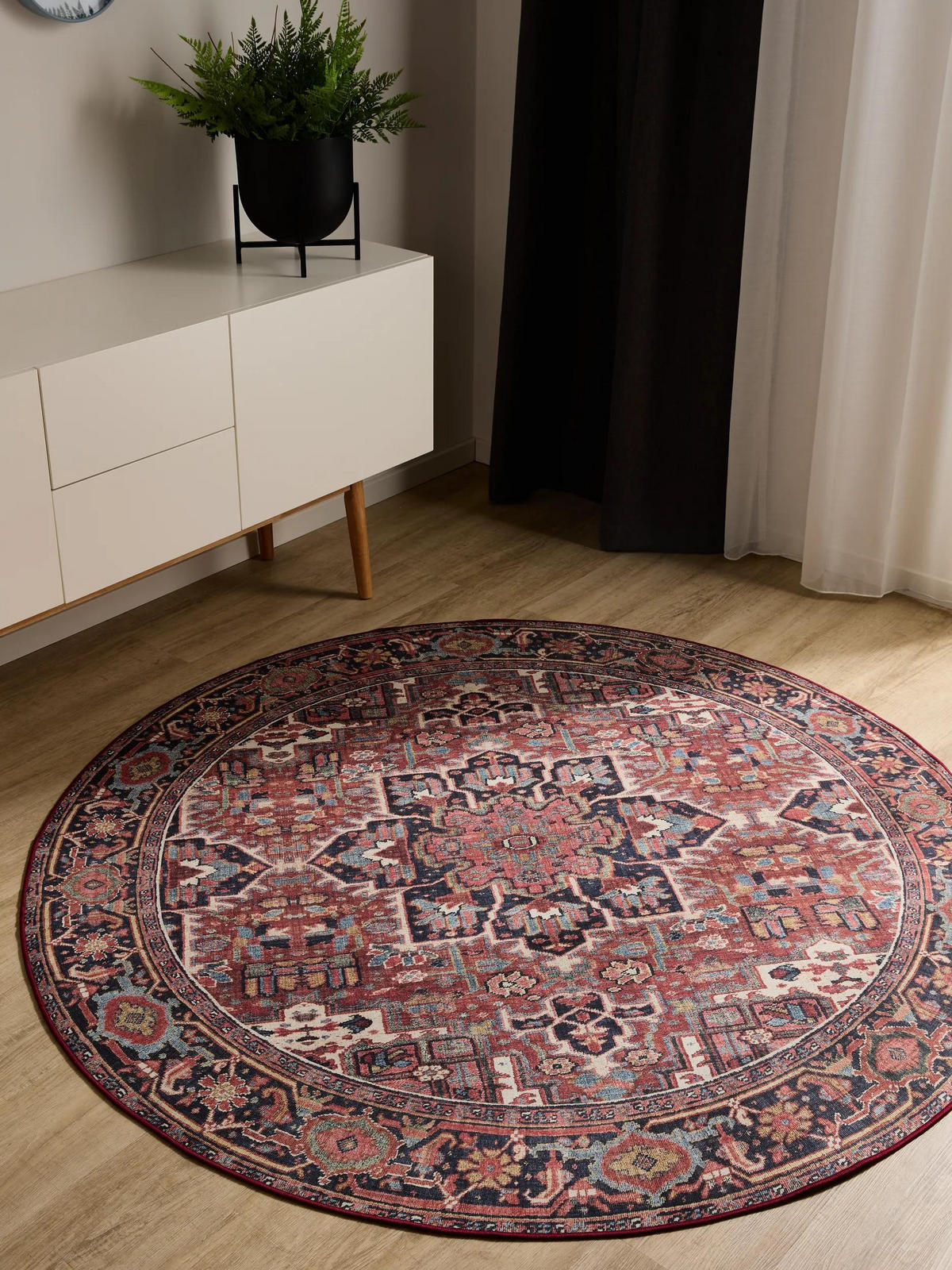 PRATELNÝ koberec George Vícebarevné ø 120 cm - různobarevná, plast/umělá hmota (120/120cm) - benuta