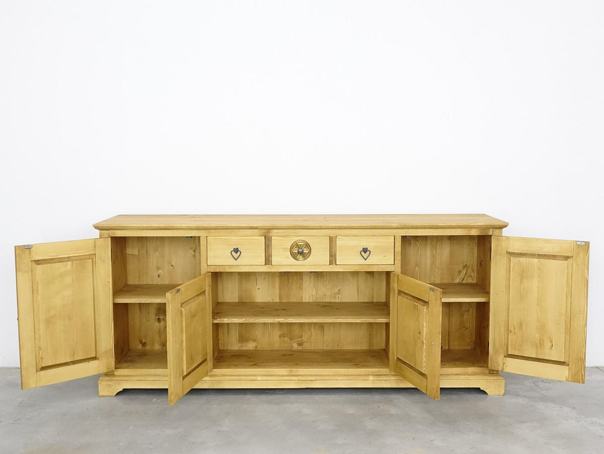 SIDEBOARD aus Massivholz JAGNA - Honig, Holz (200/85/46cm) - Seart