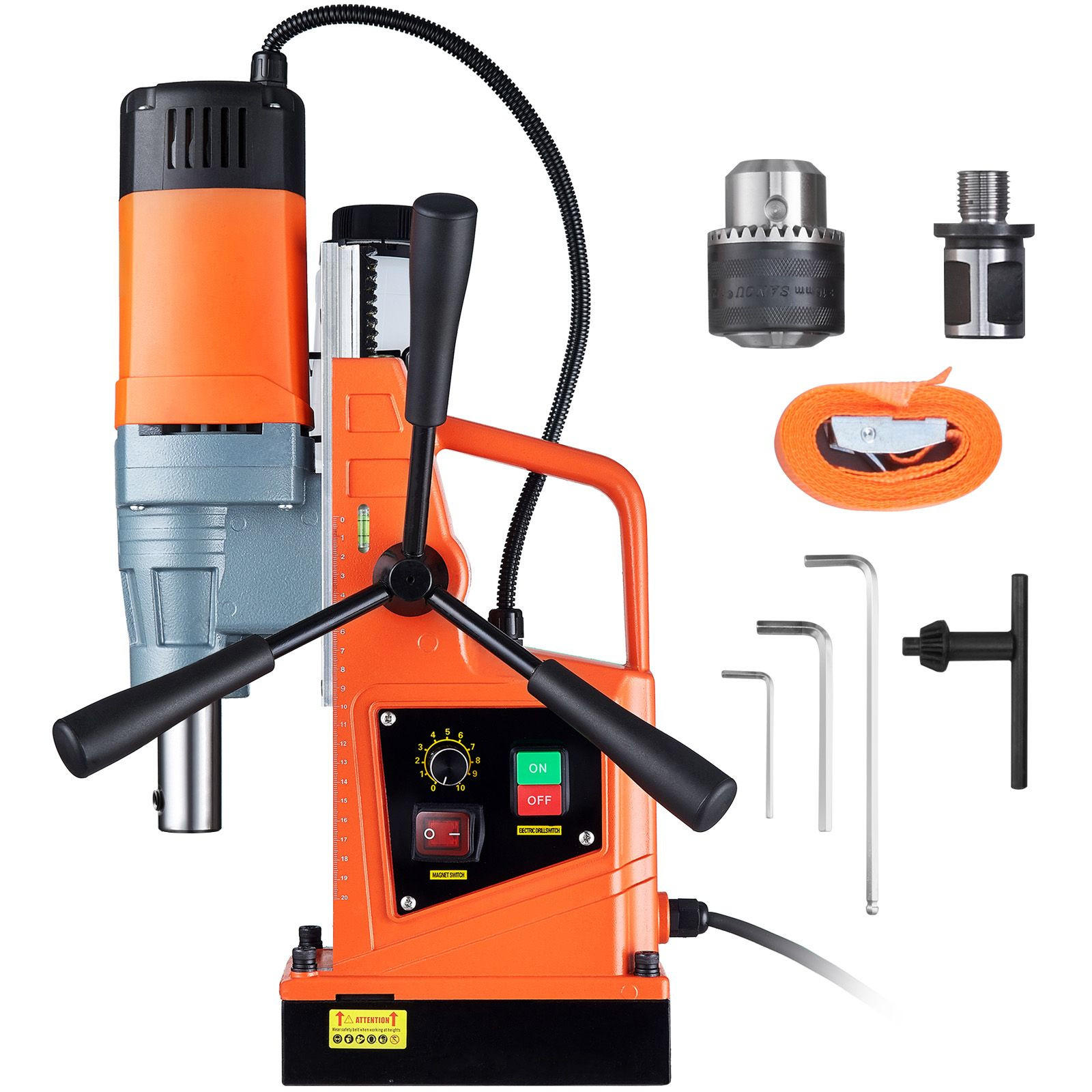BOHRMASCHINEN 50mm 1550W-Motor Tragbare Kernbohrmaschine Metall - Orange, Metall (20/30/10cm) - Raelunyi