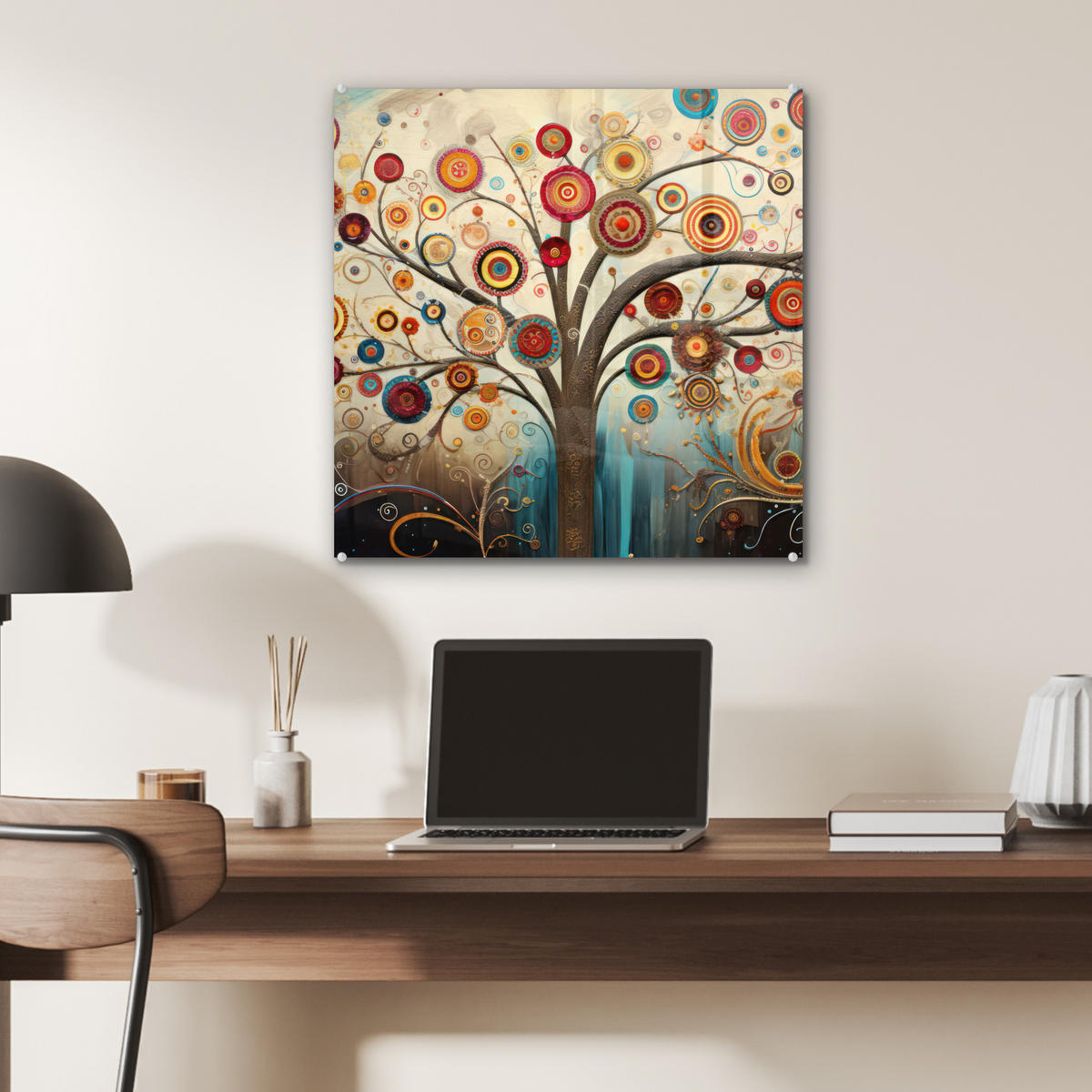 OBRAZ NA AKRYLOVOM SKLE Strom - Strom života - Farba 50x50 cm - hnedá, sklo (50/50cm) - MuchoWow