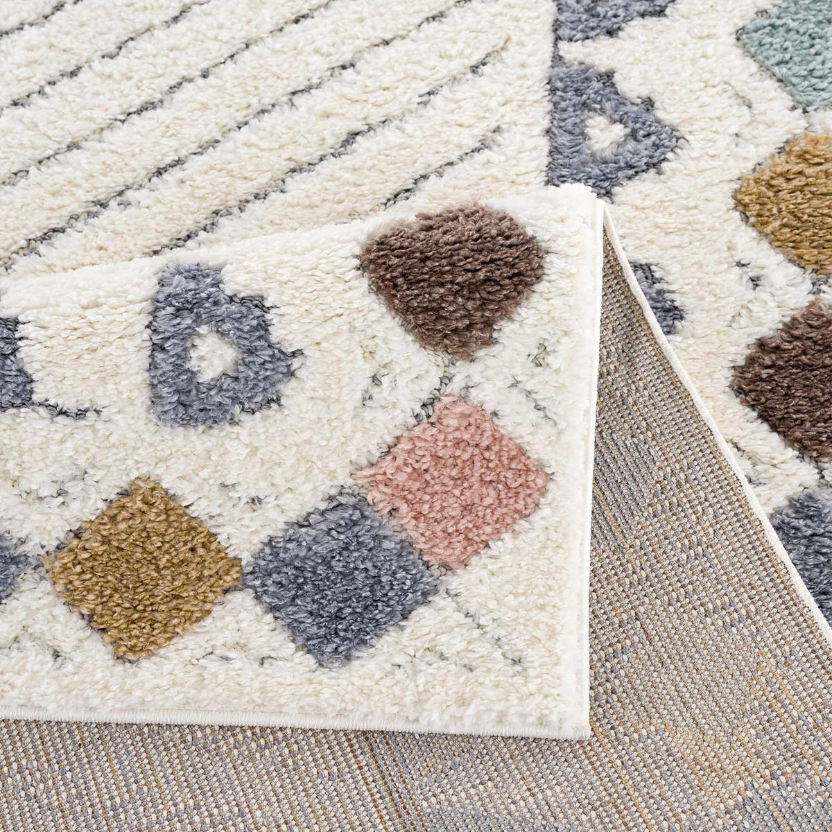 HOCHFLOR-TEPPICH Focus 3034 Multi 160x230 cm - Multicolor/Creme, Textil (160/230cm) - carpet city