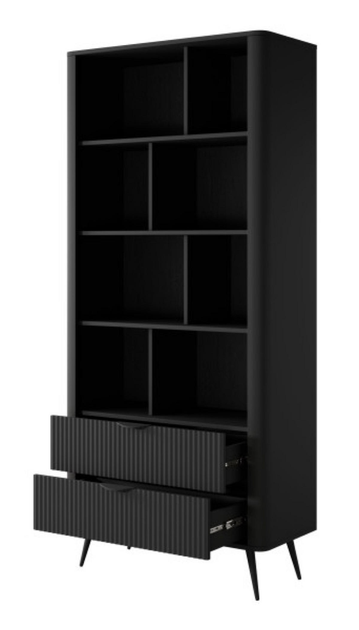 REGAL Schwarz Lena Teilweise Offen - Schwarz, Holzwerkstoff (88/193/38cm) - Sepro Meble