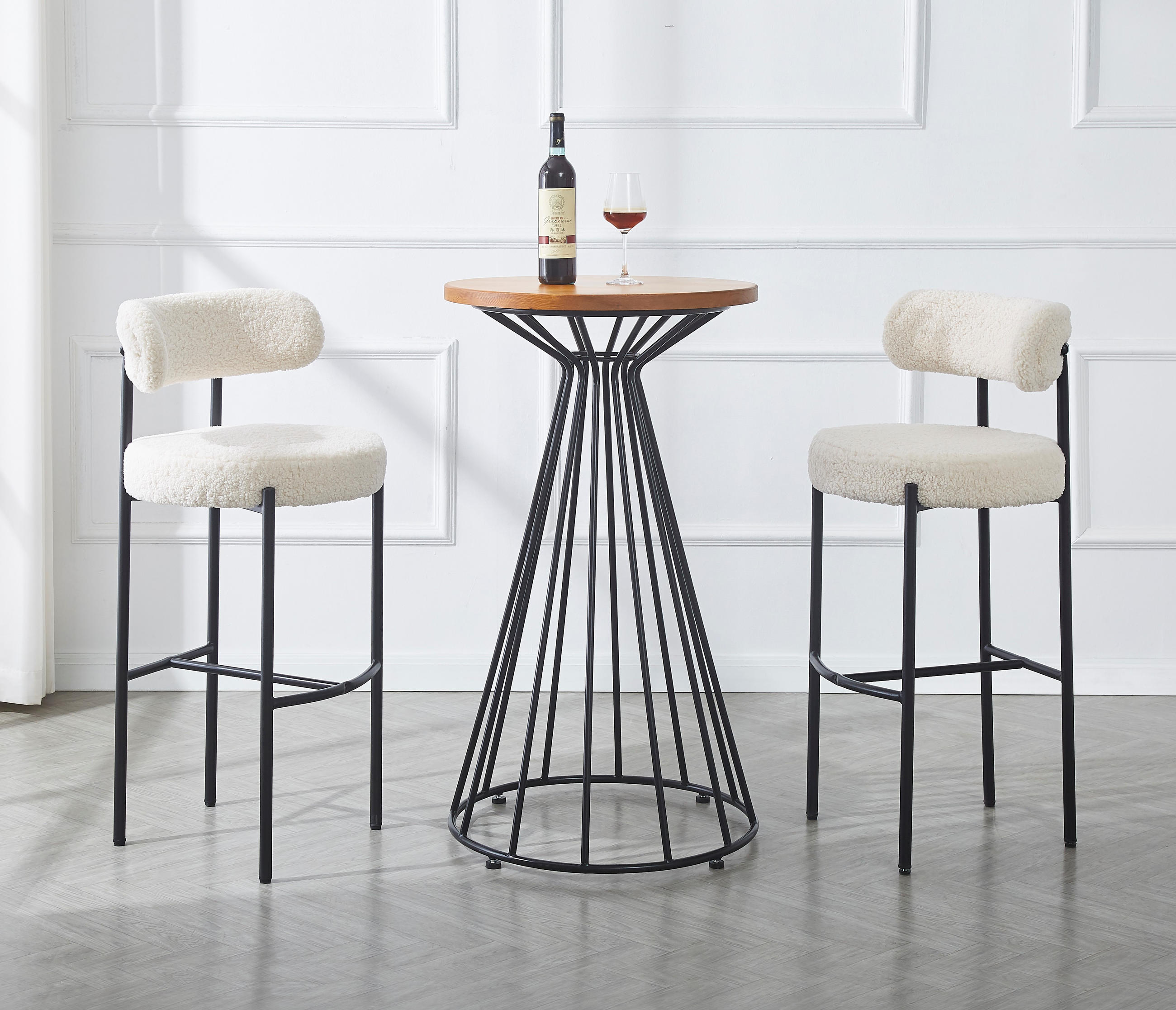 BARHOCKER 2er-Set Metall Weiß - Weiß, Metall (47/103/47cm) - Nordlys