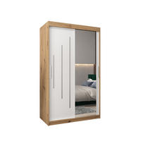 SCHWEBETÜRENSCHRANK 200/120/62 2-türig - Silberfarben/Weiß, Holz/Kunststoff (120/200/62cm) - Abiks Möbel