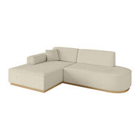 ECKSOFA Ottomane Links IREA-L1-v2 - 232x165x80 cm Beige - Hellbraun/Creme, Holzwerkstoff/Textil (232/165cm) - ALTDECOR