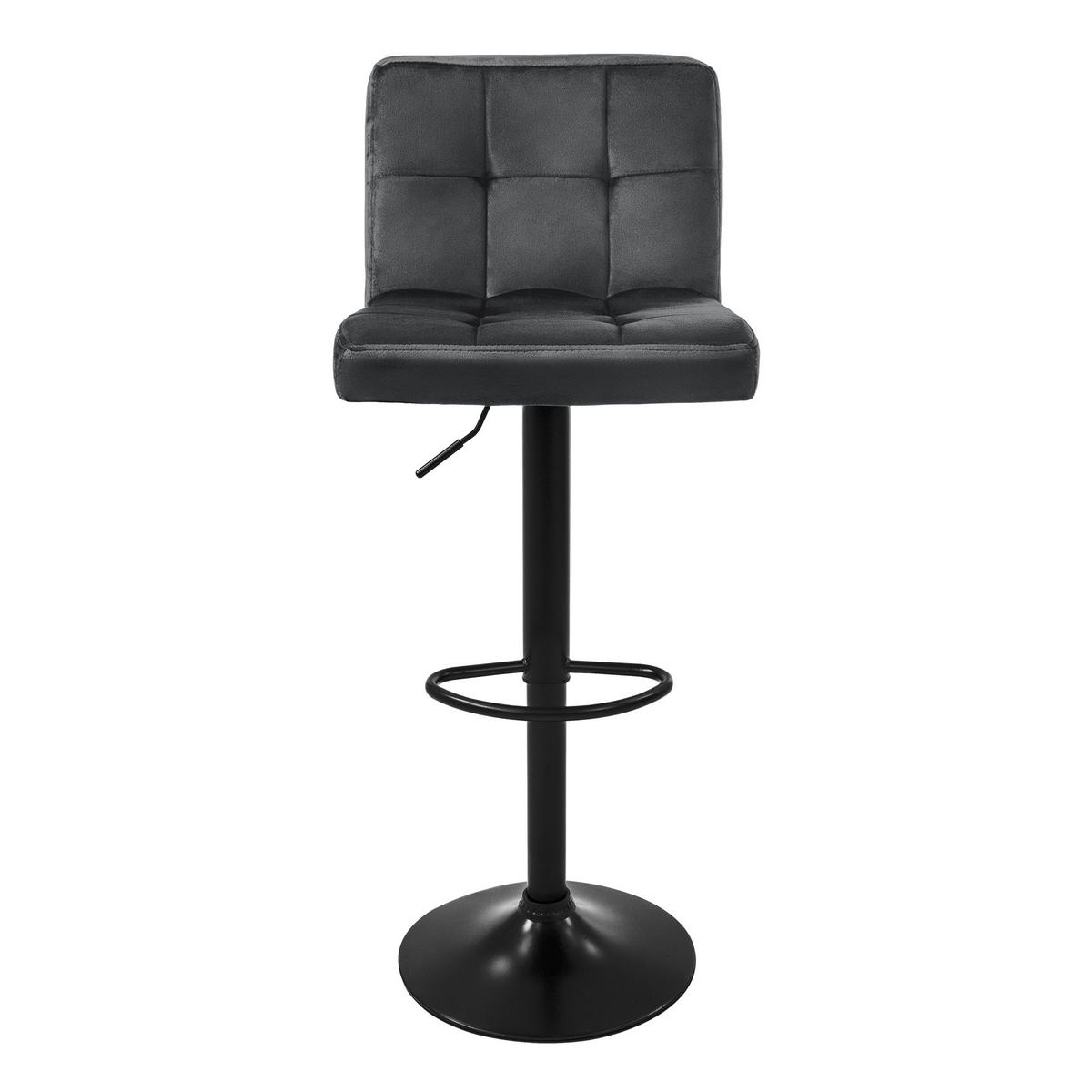 BARHOCKER Samt grau 2er Set - Grau, Metall (50/112/45cm) - ML-DESIGN